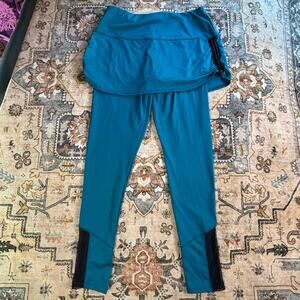 Lucky In Love Teal Colorful Tennis Skort Leggings Skirt pickleball athletic M